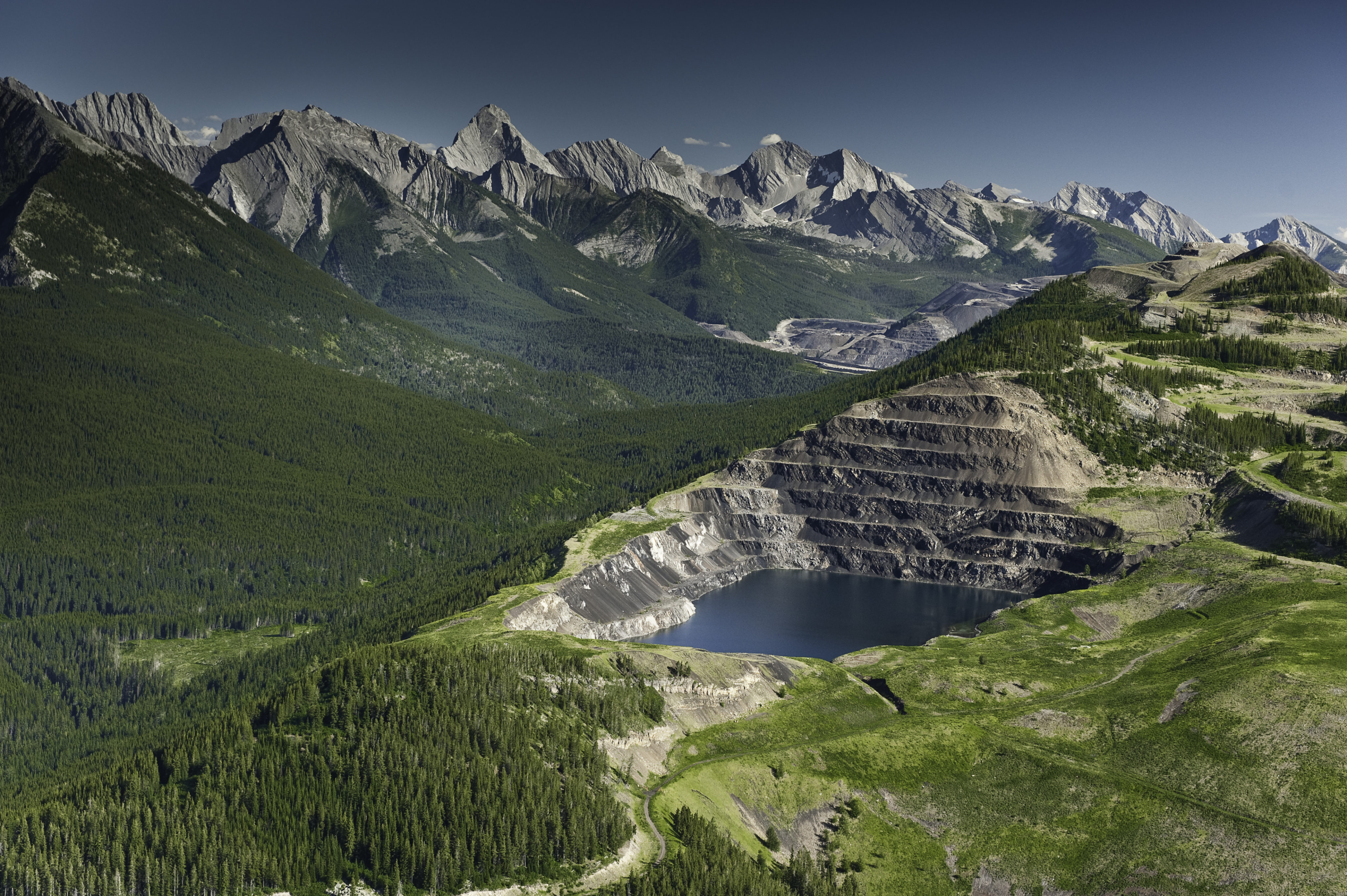 A mountain-top coal mine.